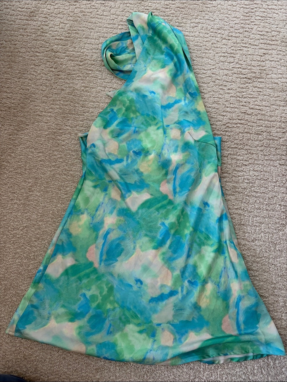 Hello Molly One-Shoulder Dress in Aqua, Teal & Pastel